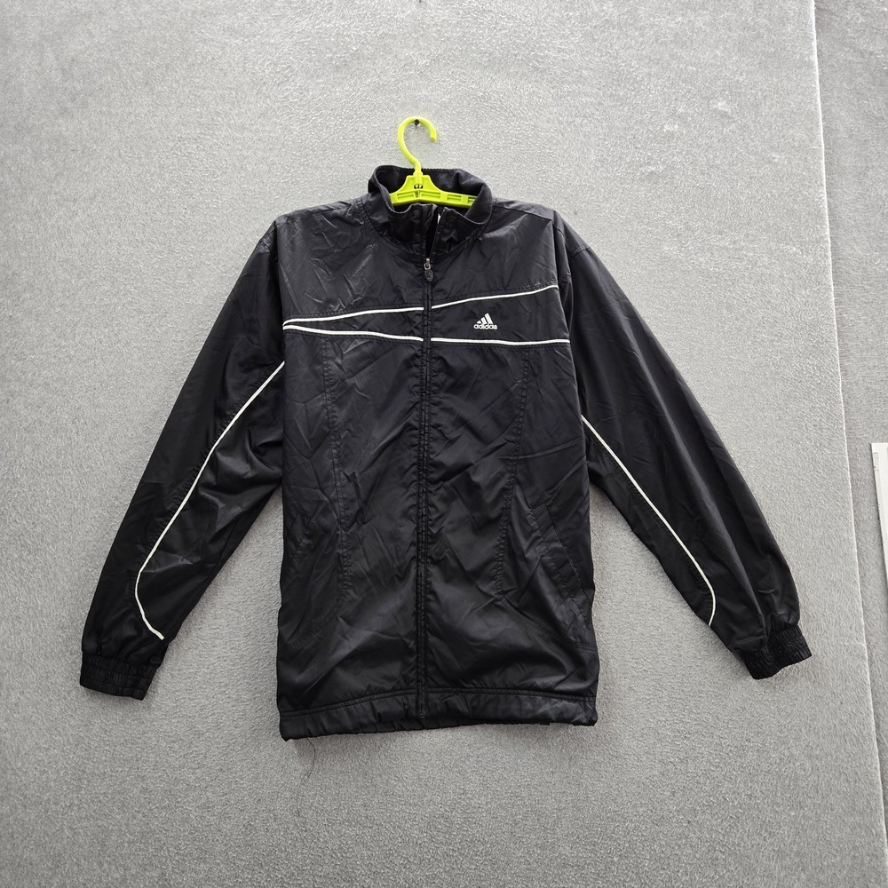 VINTAGE Adidas Men Jacket S Black Nylon Polyester Activewear Y2K